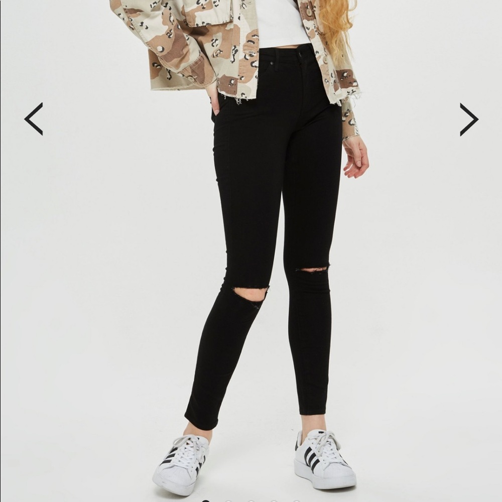Topshop Leigh Moto Ripped Jeans